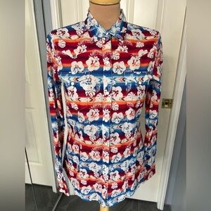 Tin Haul Hawaiian‎ Print Pearl Snap Western Shirt